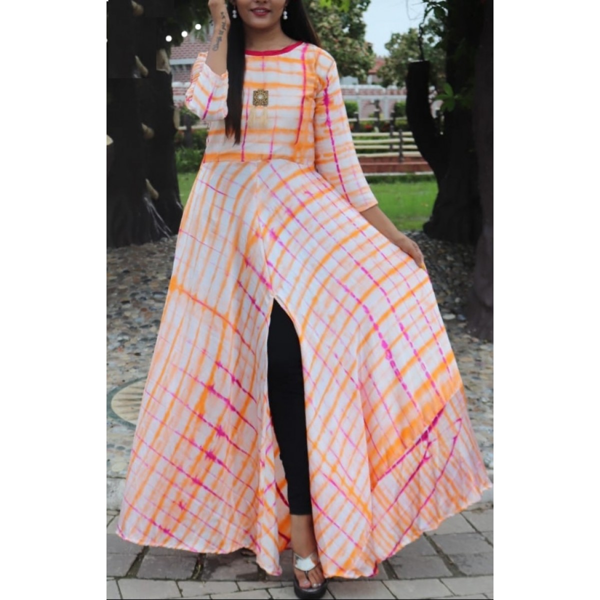 Stylish Shibouri Print Long Kurti