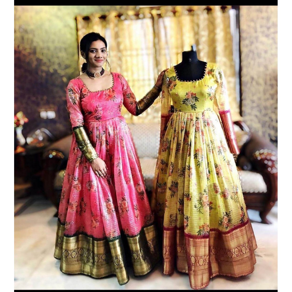 Telugu Wedding Special Beautiful Silk South Indian Gown