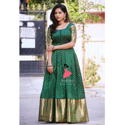 Butti Green and Golden Wedding Gown