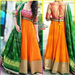 Orange Blossom Gown With Dupatta