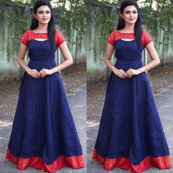 Blissing blue and red patterened gown