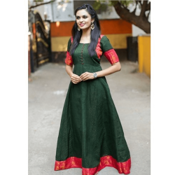Goregous green Patterened Gown