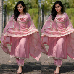 Pink Khadi Cotton Stylish Spring Salwar Suit