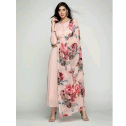 Peach Cotton Sober salwar Suit