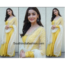 Aliya bhatt Florocent green semi stich lehenga choli dupatta