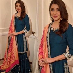 Anushka Sharma Designer Stitched Sharara Suit with Banarasi Dupatta