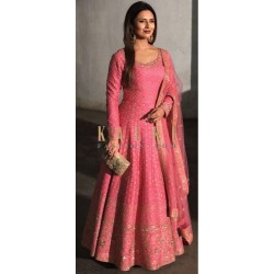 Divyanka Tripathi Pink Stitched Designer Gown