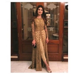 Golden Net  Zari work Designer Kurti Bottom Pair