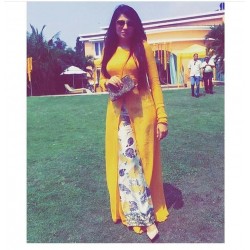 Yellow Trendy Stitch Kurti Plazo Pair