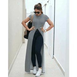 Zibra Print Middle Slit kurti