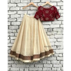 Rust color brasso net wedding lehenga