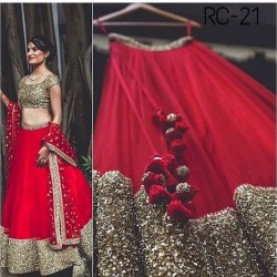 Red Color Taffeta Silk Designer Lehenga | Red Lehenga |