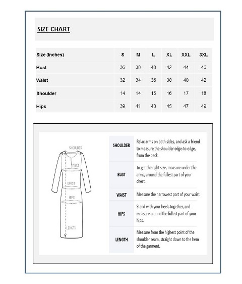 Dhoti Size Chart