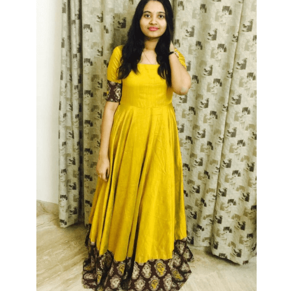 simple yellow dress for haldi