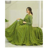 mirror work long gown