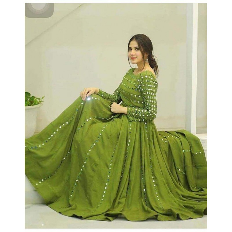 Green Color Stylish Designer gown