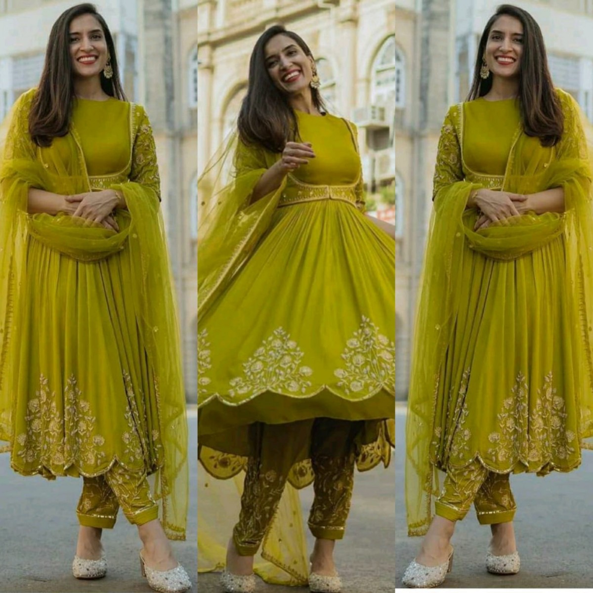 Silk Pink Embroidered Trendy Anarkali Suit