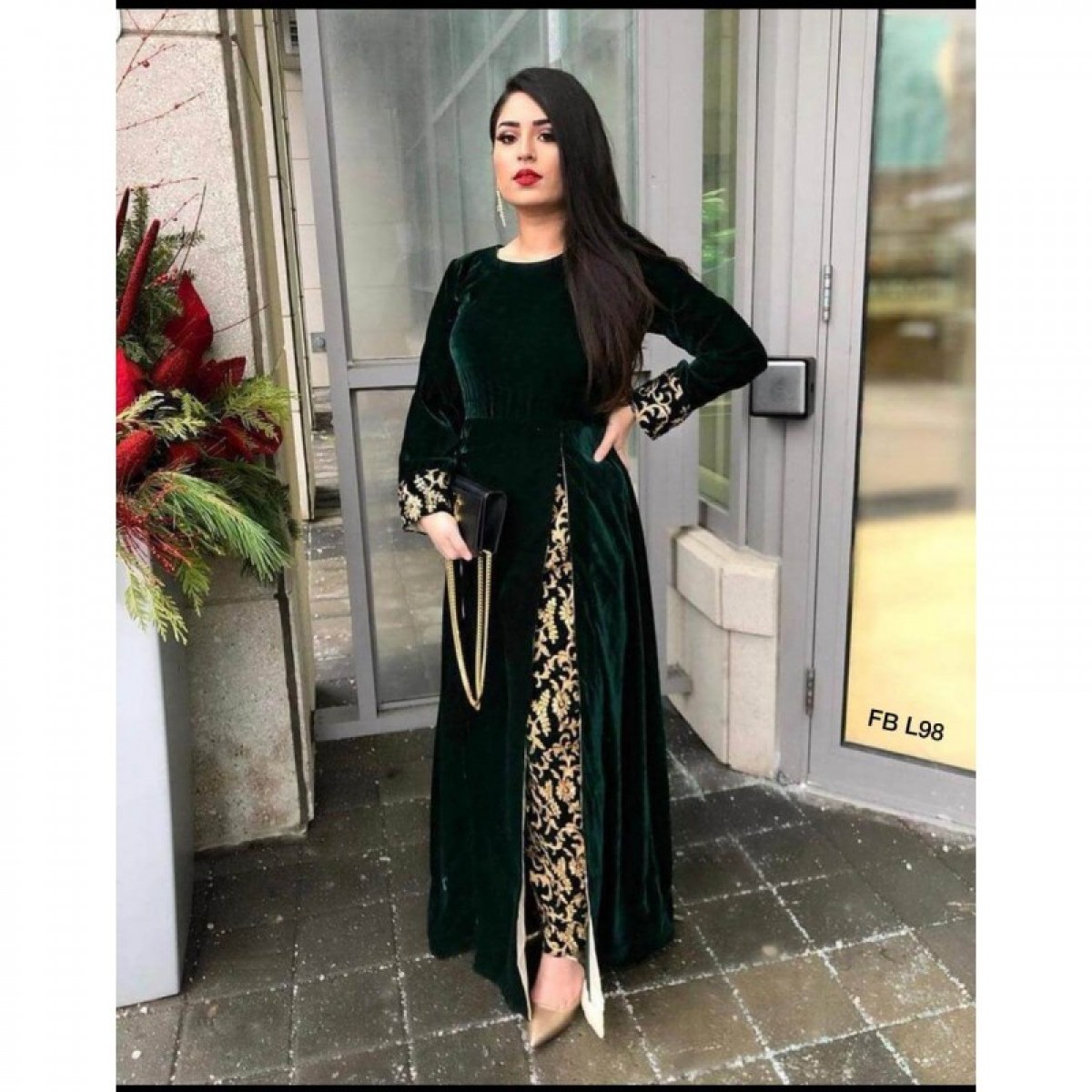 Hina Khan Red Hina Viscose Chikankari Kurti Garara Set