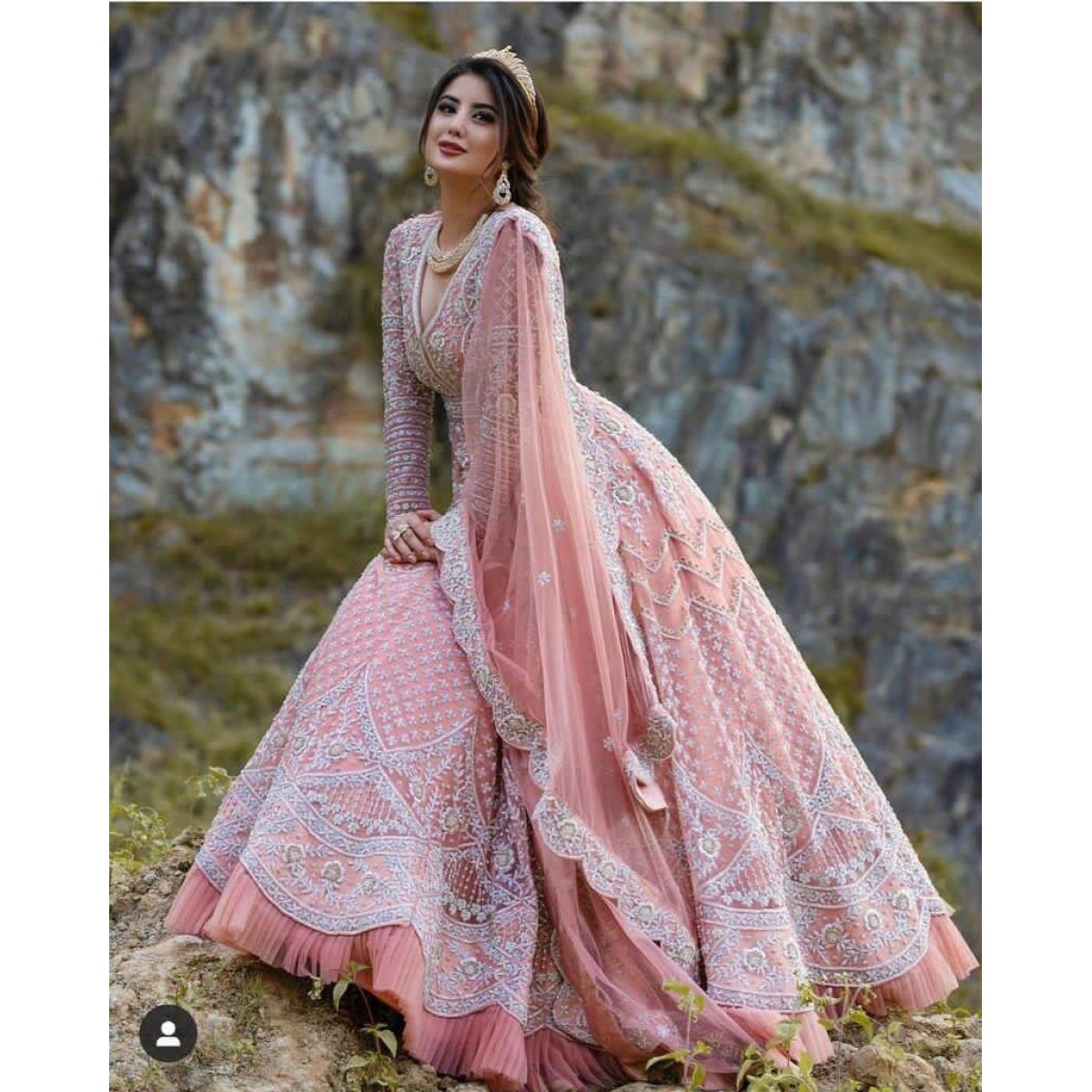 Buy Asra Pink Net Embellished Gown Online  Aza Fashions