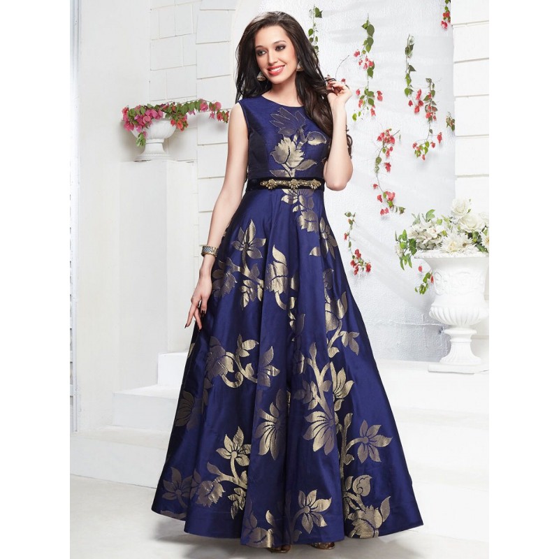 royal blue silk gown