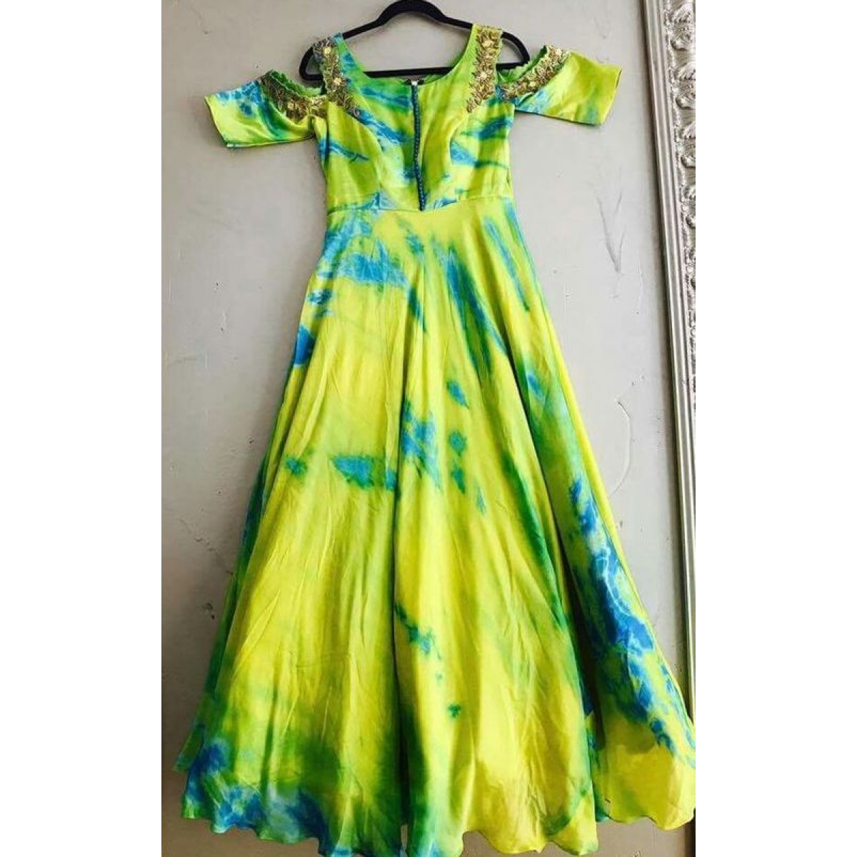 Shibori Print Designer Gown