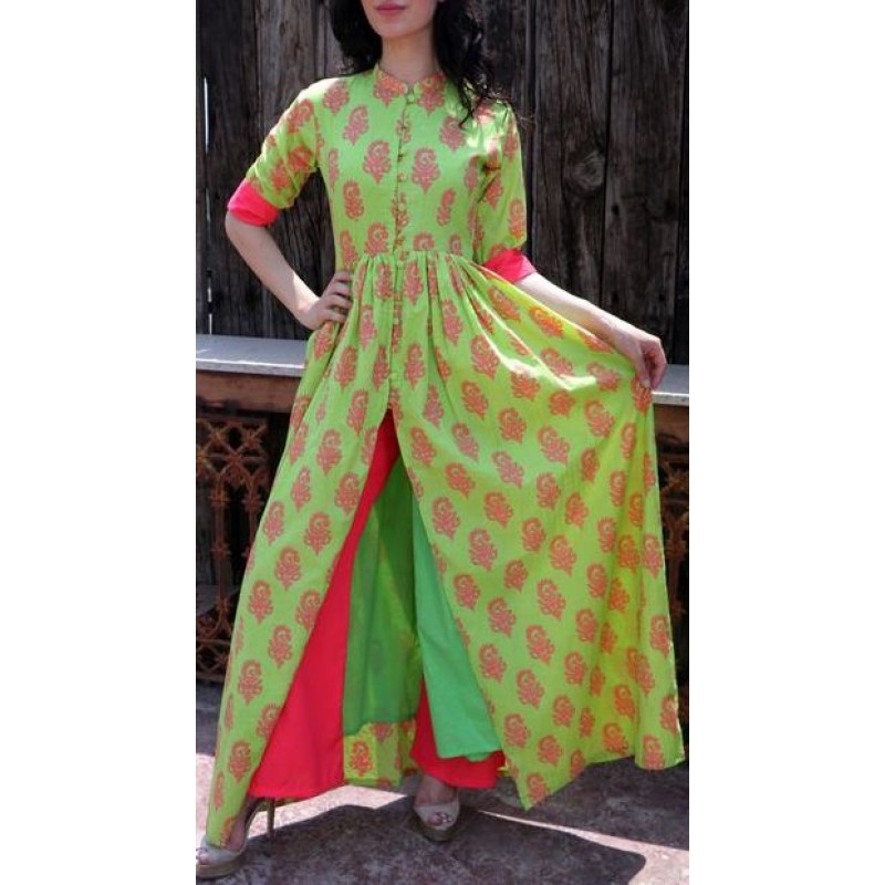 kurti cut in middle