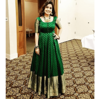 pattu long frock models
