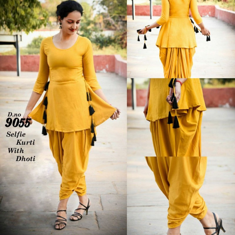 anarkali kurti with dhoti