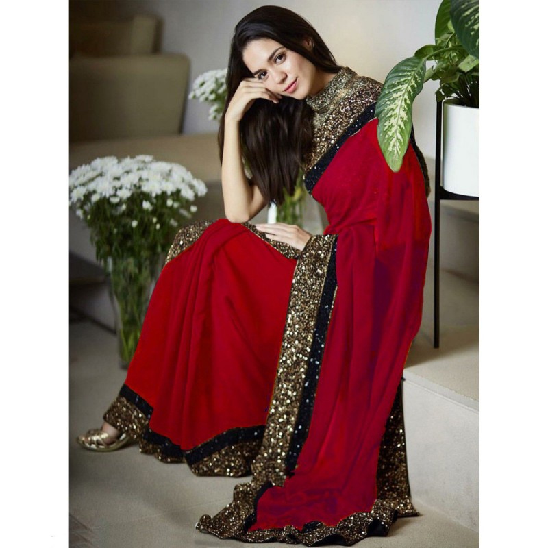 fancy saree black