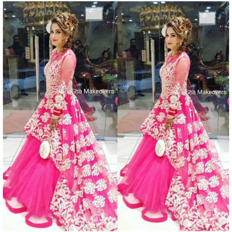 embroidered net dress designs
