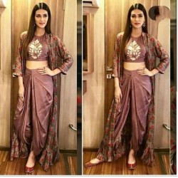 Kriti Sanon Indowestern Taffeta Silk Dhoti Jacket Suit