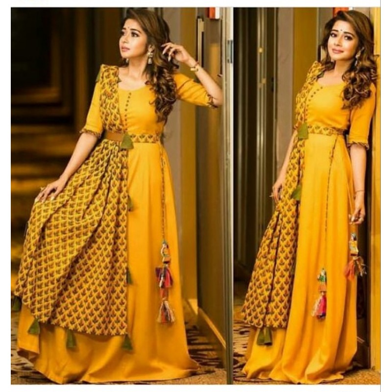 silk gown with dupatta