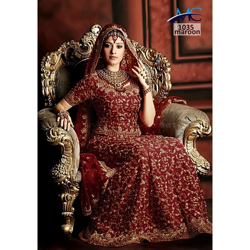 bridal lehenga mehroon colour