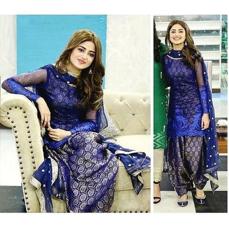 royal blue salwar kameez designs