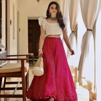 Buy Gulbahar Crop Top Set at Rs 3749 online from Bullionknot Pattu Dresses   BK488N