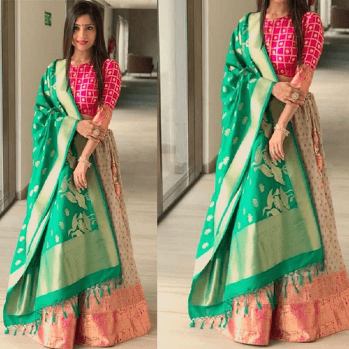 Designer Banarasi SIlk Fabric Lehenga Choli With Weaving Banarasi SIlk  Dupatta