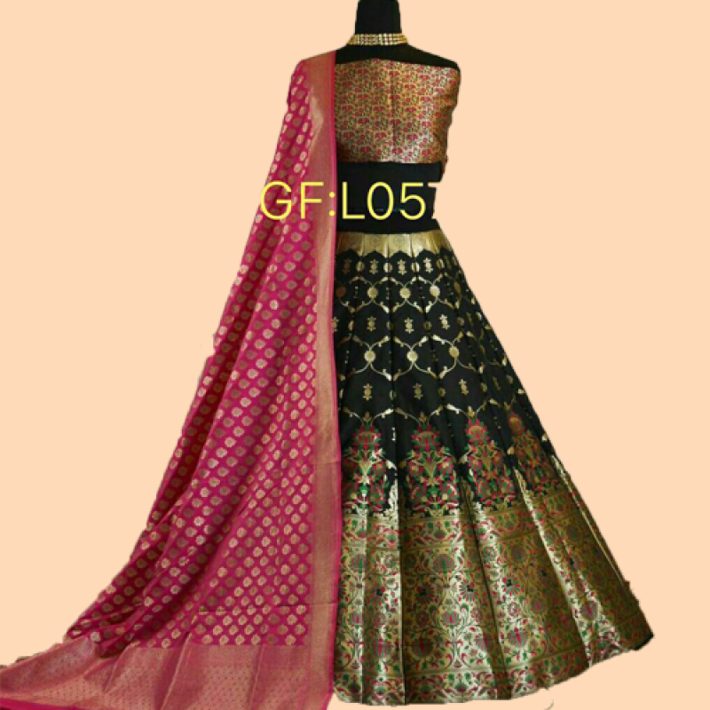 black dress with banarasi dupatta