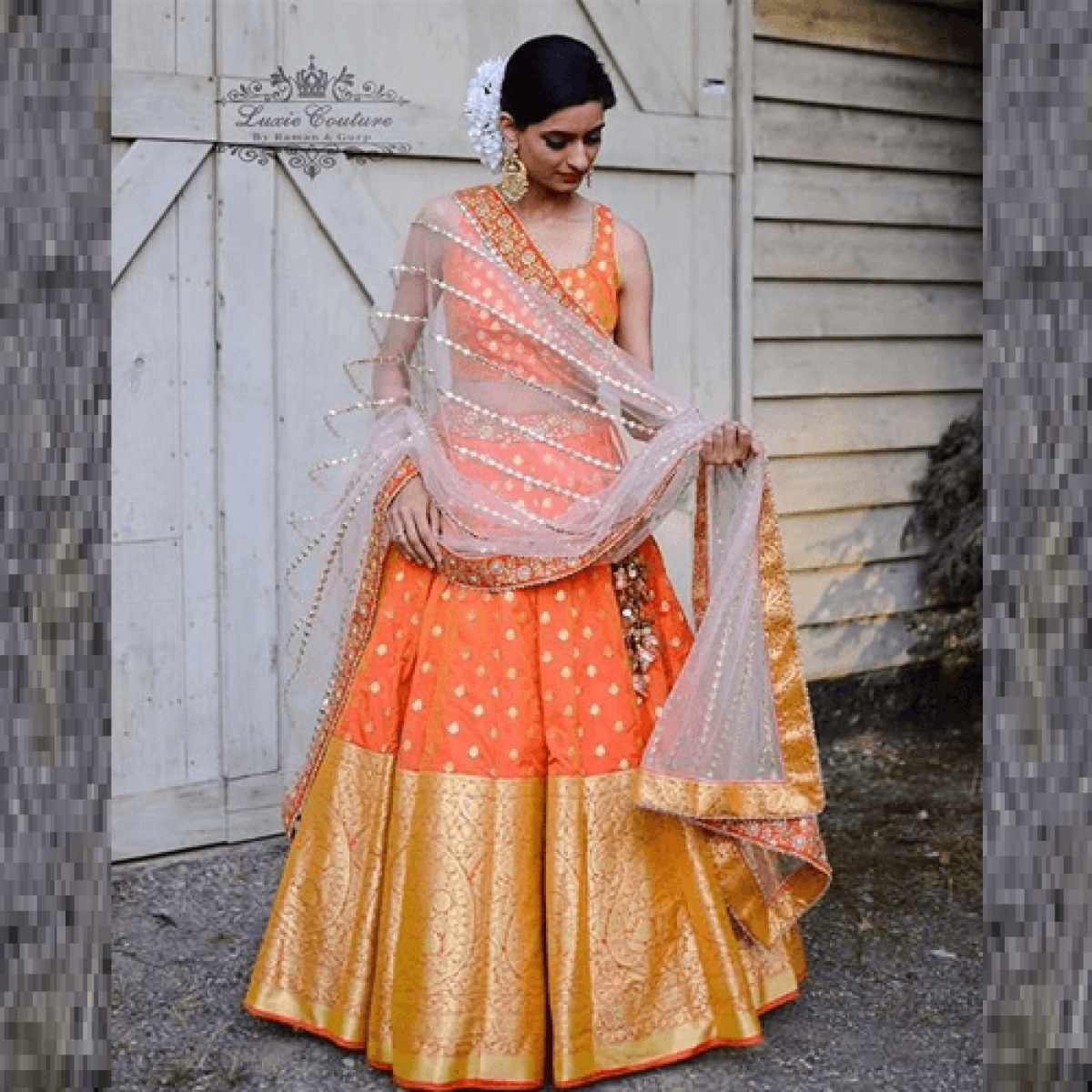 Orange Color Banarasi Silk wedding Special Lehenga Choli