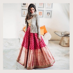 ghagra choli with jacket