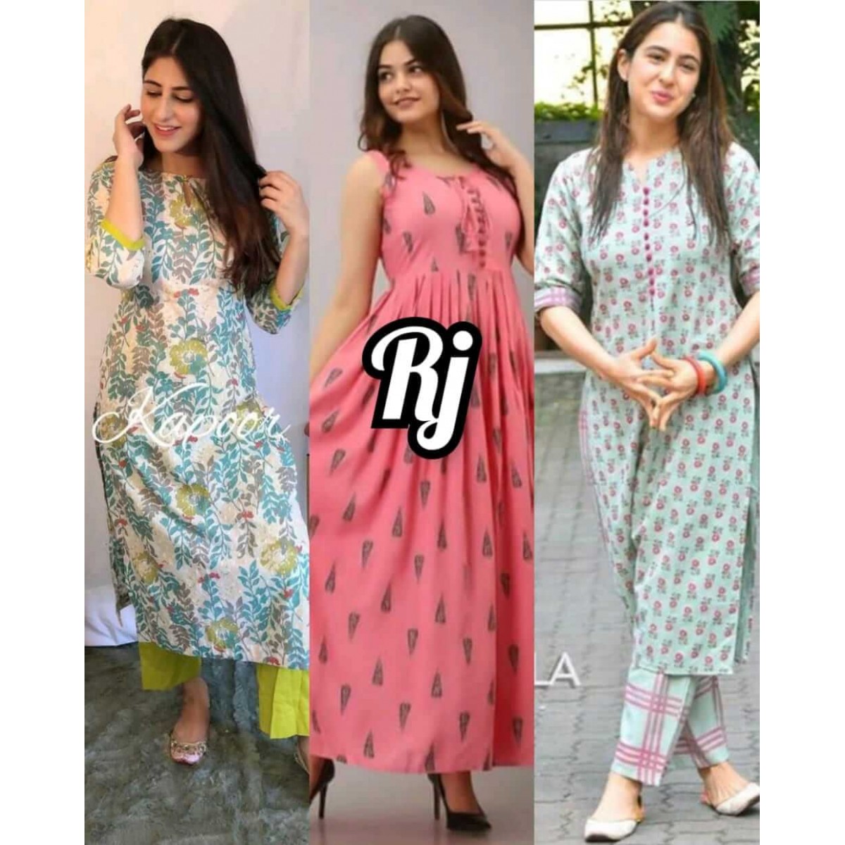 3 full stitched dress combo 8107
