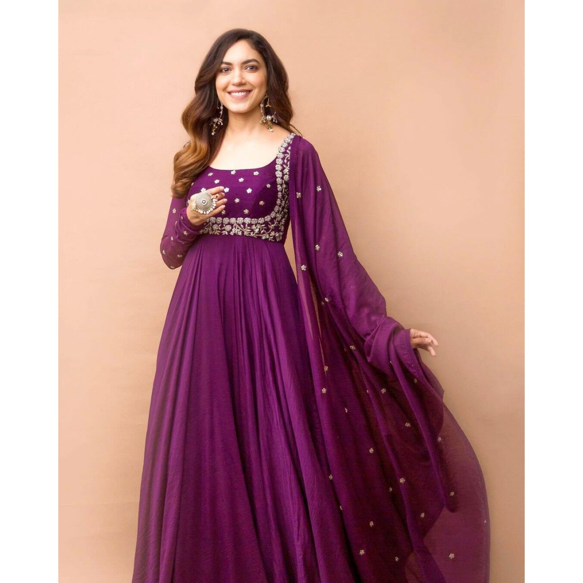 beautiful Georgette South Indian gown style