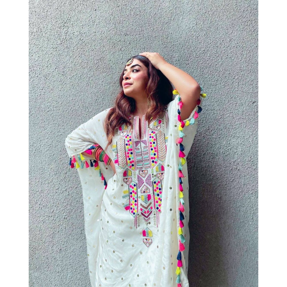 Party wear kaftan kurta palazzo set
