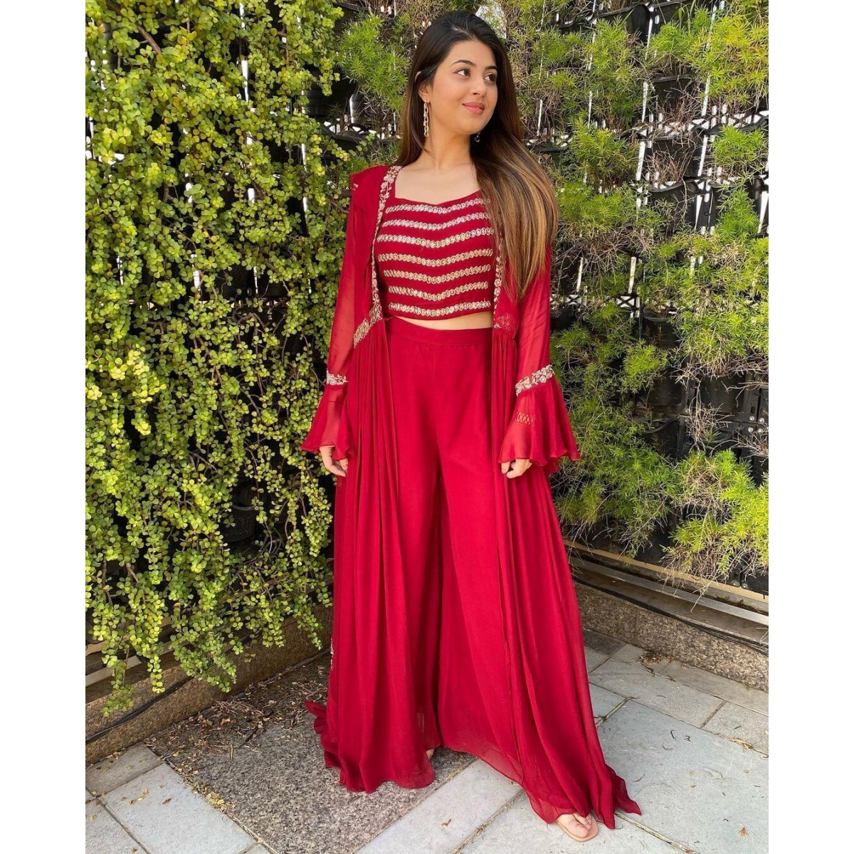 plazo choli with jacket