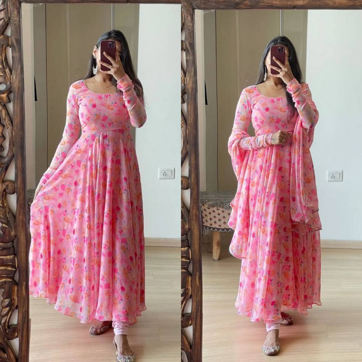 Trendy Peacock Blue Color Heavy Japan Silk Party Wear Anarkali Gown