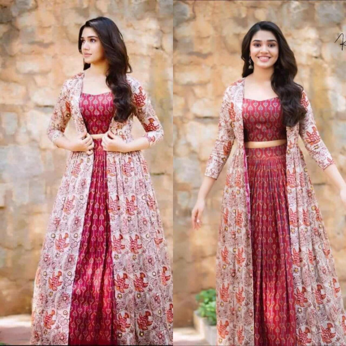 Wine Color Georgette Fabric Lehenga Jacket With Zari Work – Cygnus Fashion