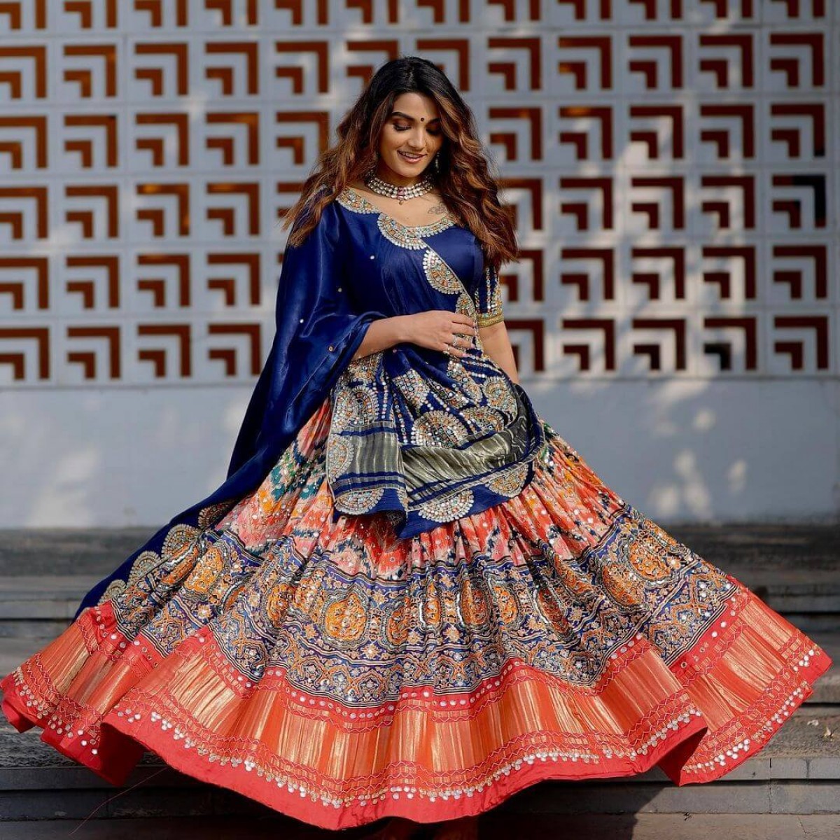 Buy Women's Navratri Traditional Gujarati Style Lehenga Choli (GSC041,  Multicolour) at Amazon.in