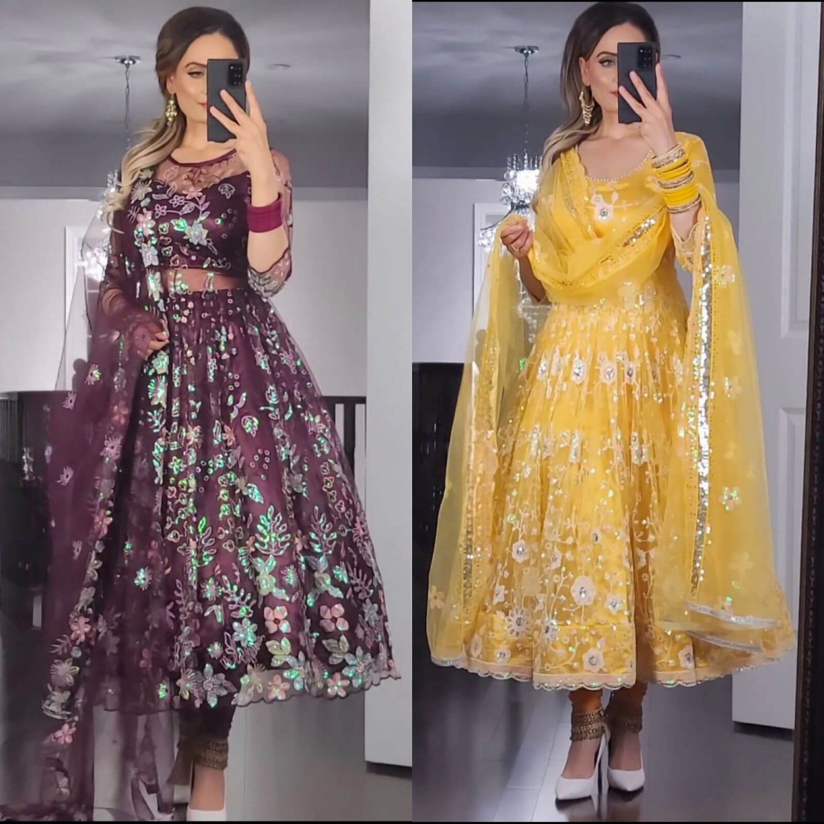 Vipul Zaina Heavy Butterfly Net With Embroidered Anarkali Suit White Color  DN 4626