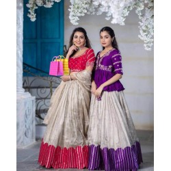 Resham Work Short Kurti With Heavy Embellished Lehenga With Dupatta - Punit  Balana