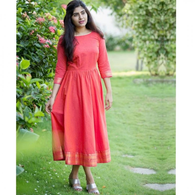 stitched long frocks designs