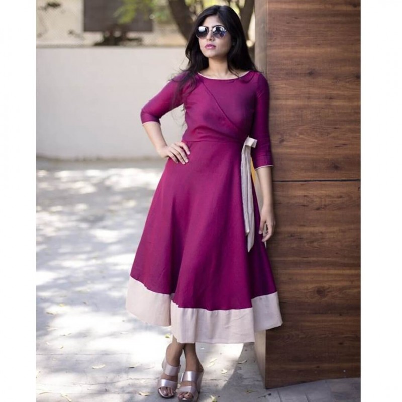 colour long frock